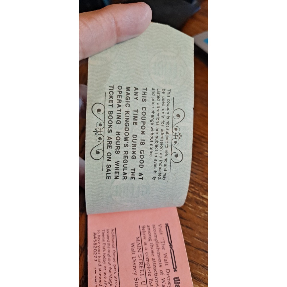 1970s VTG Disney World Magic Kingdom "A" Ticets 12 Adventures In The Magic... - Picture 2 of 4
